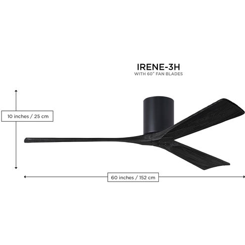 Atlas Irene-3H 60 inch Brushed Pewter with Matte White Blades Ceiling Fan, Flush Mounted