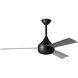 Atlas Donaire 52 inch Matte Black with Silver Blades Indoor/Outdoor Ceiling Fan, 316 Marine Grade Stainless Steel