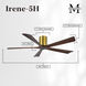 Atlas Irene-5H 60 inch Brushed Brass with Walnut Tone Blades Flush Mount Paddle Fan, Flush Mounted