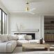 Atlas Mollywood 60 inch Brushed Brass with Matte White Blades Ceiling Fan
