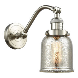 Franklin Restoration Small Bell LED 5 inch Brushed Satin Nickel Sconce Wall Light in Silver Plated Mercury Glass, Franklin Restoration