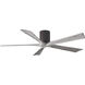 Atlas Irene-5H 60 inch Textured Bronze with Barnwood Tone Blades Ceiling Mount Paddle Fan in Barn Wood, Flush Mounted