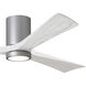 Atlas Irene-3HLK 60 inch Brushed Nickel with Matte White Blades Ceiling Fan, Flush Mounted