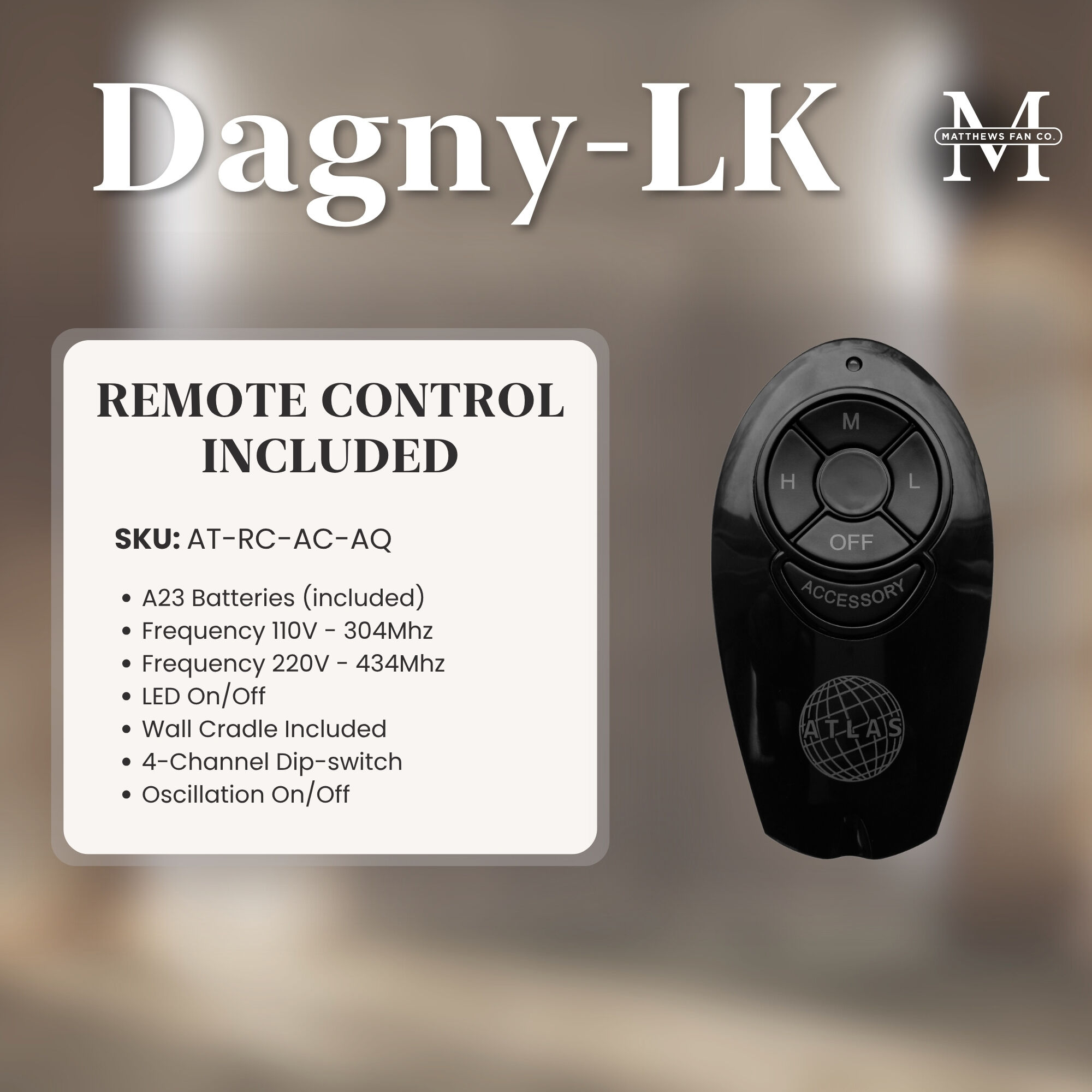 Atlas Dagny - LK 16 inch Textured Bronze with Barn Wood Tone Blades Rotational Ceiling Fan