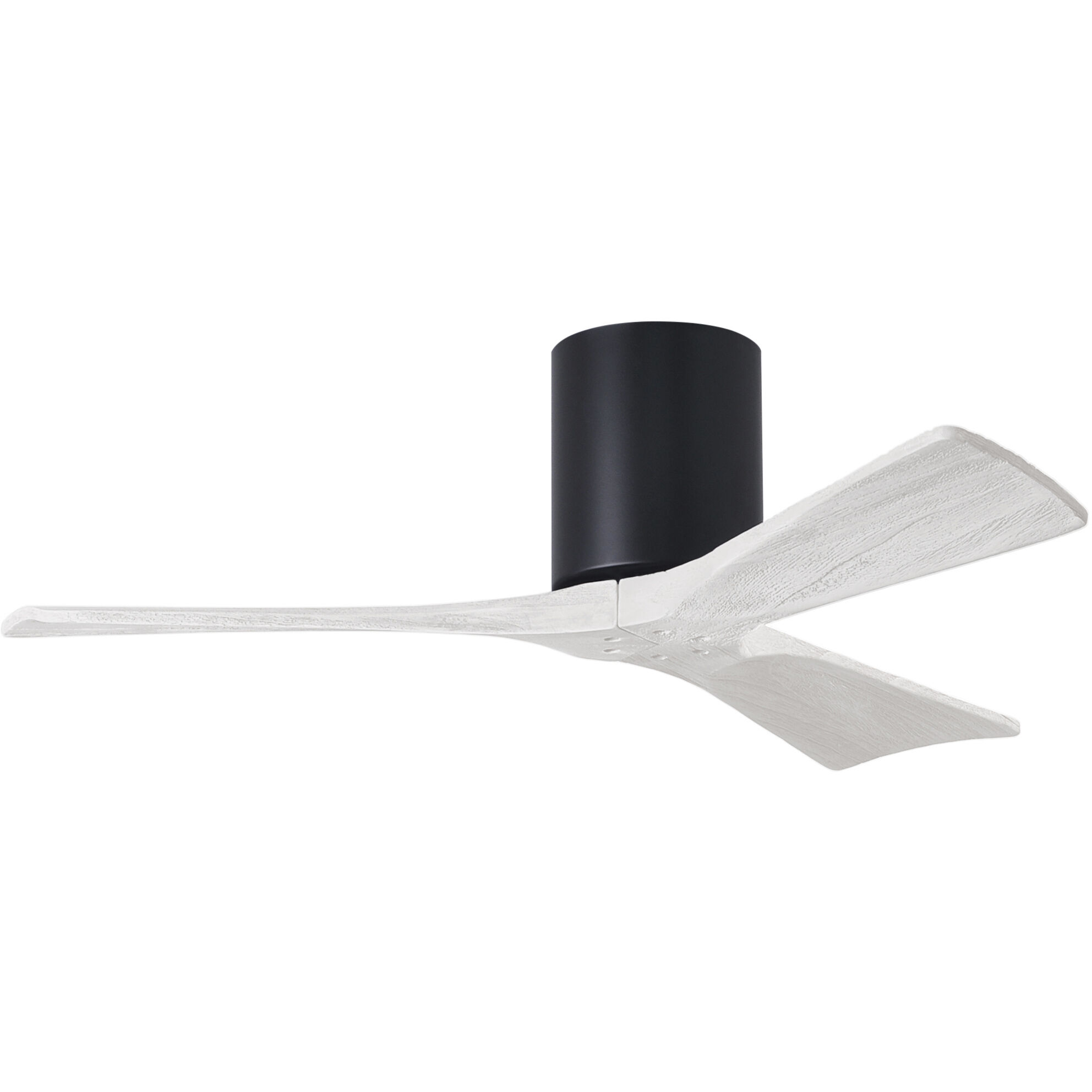 Atlas Irene-3H 42 inch Matte Black with Matte White Blades Flush Mount Paddle Fan, Flush Mounted