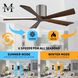 Atlas Irene-5H 60 inch Brushed Pewter with Walnut Blades Ceiling Fan, Flush Mounted