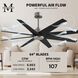 Atlas Ariella 64 inch Brushed Nickel with Matte Black Blades Ceiling Fan