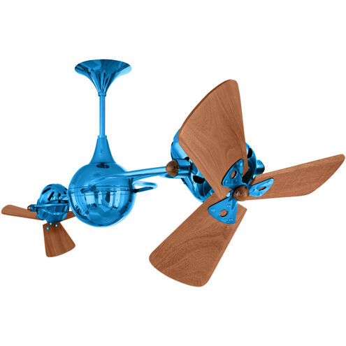 Matthews-Gerbar Italo Ventania 62 inch Light Blue with Mahogany Blades Ceiling Fan