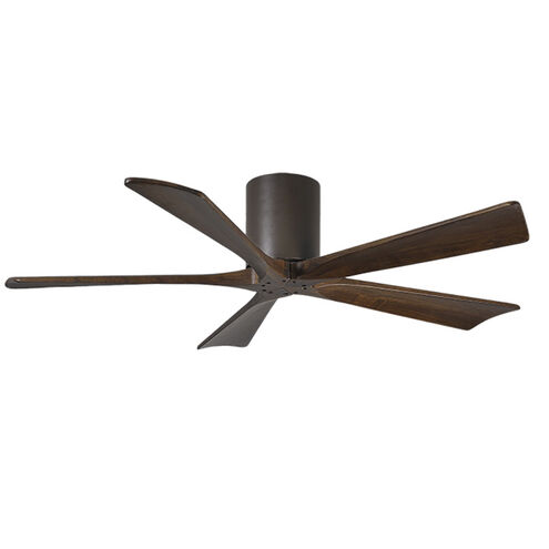 Atlas Irene-5H 52 inch Textured Bronze with Walnut Tone Blades Ceiling Mount Paddle Fan, Flush Mounted