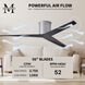 Atlas Eliza-H 56 inch Brushed Nickel with Matte Black Blades Ceiling Mount Paddle Fan, Atlas