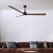 Atlas Alessandra-LK 56 inch Matte Black with Walnut Blades Indoor/Outdoor Ceiling Fan