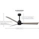Atlas Alessandra 56 inch Brushed Nickel with Walnut Blades Indoor/Outdoor Ceiling Fan