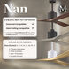 Atlas Nan 60 inch Matte Black with Barn Wood Tone Blades Ceiling Fan