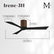 Atlas Irene-3H 52 inch Walnut Tone with Matte Black Blades Ceiling Mount Paddle Fan, Flush Mounted