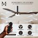 Atlas Irene-3HLK 42 inch Polished Chrome with Walnut Tone Blades Ceiling Mount Paddle Fan, Flush Mounted