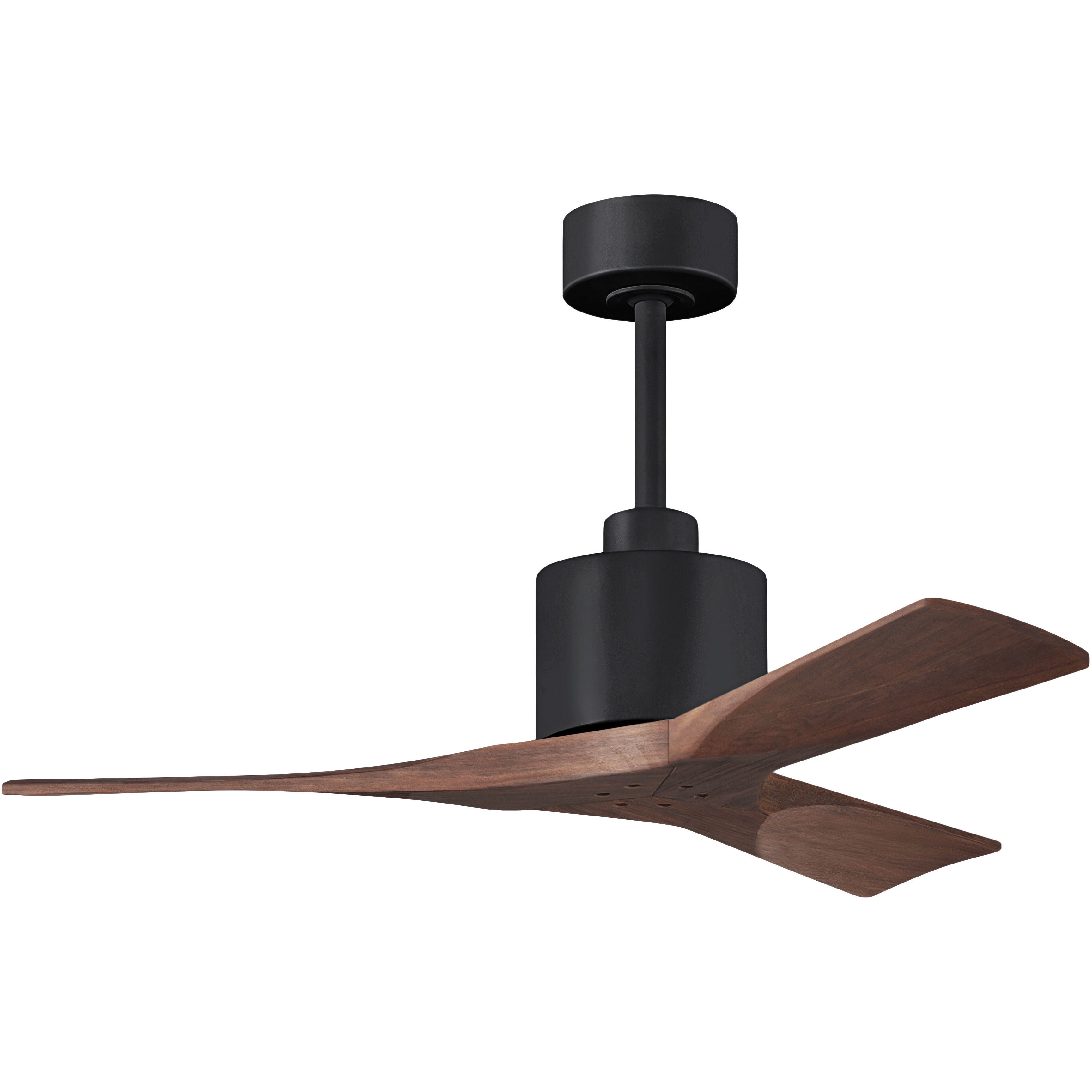 Atlas Nan 42 inch Matte Black with Walnut Tone Blades Ceiling Fan