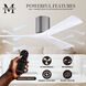 Atlas Irene-3H 60 inch Brushed Pewter with Matte White Blades Ceiling Fan, Flush Mounted