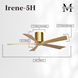 Atlas Irene-5H 52 inch Brushed Brass with Light Maple Tone Blades Flush Mount Paddle Fan