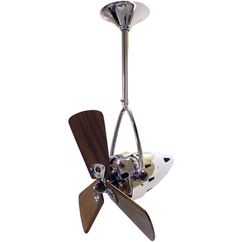 Matthews-Gerbar Jarold Direcional 16 inch Polished Chrome with Mahogany Blades Ceiling Fan, Matthews-Gerbar
