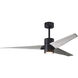 Atlas Super Janet 60 inch Matte Black with Barn Wood Tone Blades Ceiling Fan, Paddle Fan