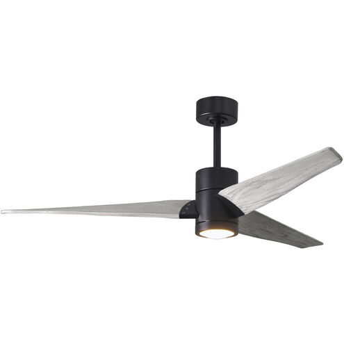 Atlas Super Janet 60 inch Matte Black with Barn Wood Tone Blades Ceiling Fan, Paddle Fan