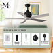 Atlas Irene-5 52 inch Matte Black with Barn Wood Tone Blades Paddle Fan, Paddle Fan