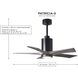 Atlas Patricia-5 42 inch Gloss White with Walnut Tone Blades Ceiling Fan, Atlas