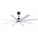 Atlas Ariella - LK 64 inch Matte Black with Matte White Blades Ceiling Fan