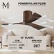 Atlas Irene-3H 42 inch Walnut Ceiling Mount Paddle Fan, Flush Mounted