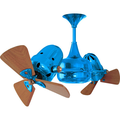 Matthews-Gerbar Duplo-Dinamico 36 inch Light Blue with Mahogany Blades Ceiling Fan