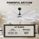 Atlas Ariella - LK 64 inch Matte Black with Matte White Blades Ceiling Fan