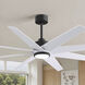 Atlas Ariella - LK 64 inch Matte Black with Matte White Blades Ceiling Fan