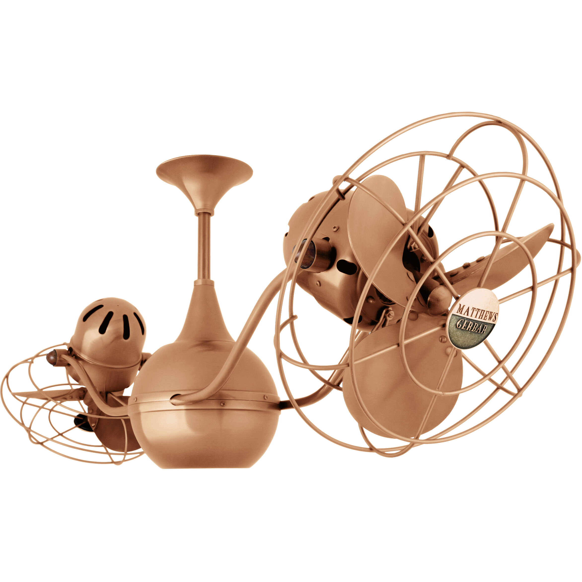 Matthews-Gerbar Vent-Bettina 13 inch Brushed Copper Rotational Ceiling Fan, Matthews-Gerbar