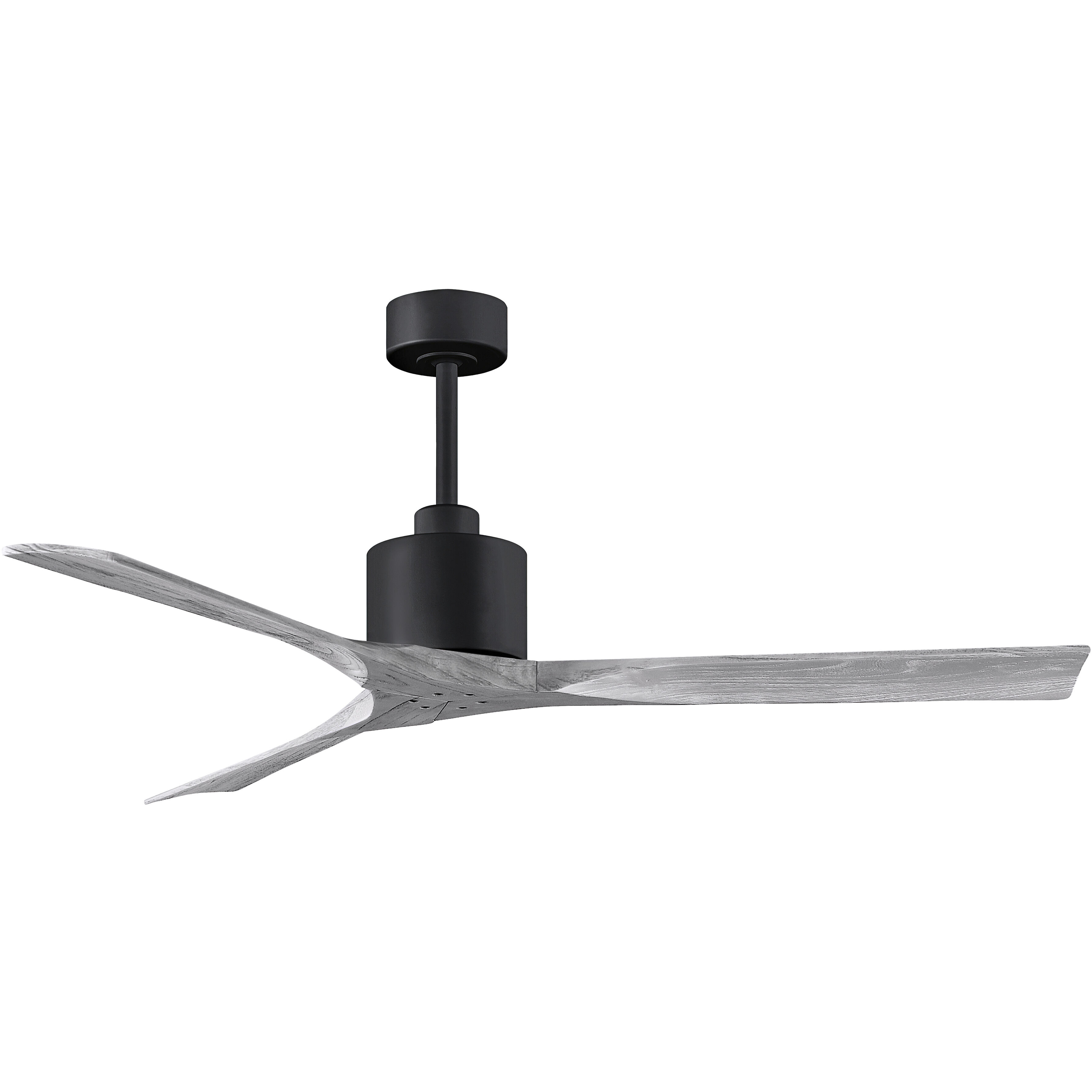 Atlas Nan 60 inch Matte Black with Barn Wood Tone Blades Ceiling Fan