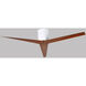 Atlas Eliza-H 56 inch Gloss White with Walnut Tone Blades Ceiling Mount Paddle Fan, Atlas