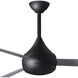 Atlas Donaire 52 inch Matte Black with Silver Blades Indoor/Outdoor Ceiling Fan, 316 Marine Grade Stainless Steel