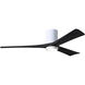 Atlas Irene-3HLK 60 inch Gloss White with Matte Black Blades Ceiling Fan, Flush Mounted