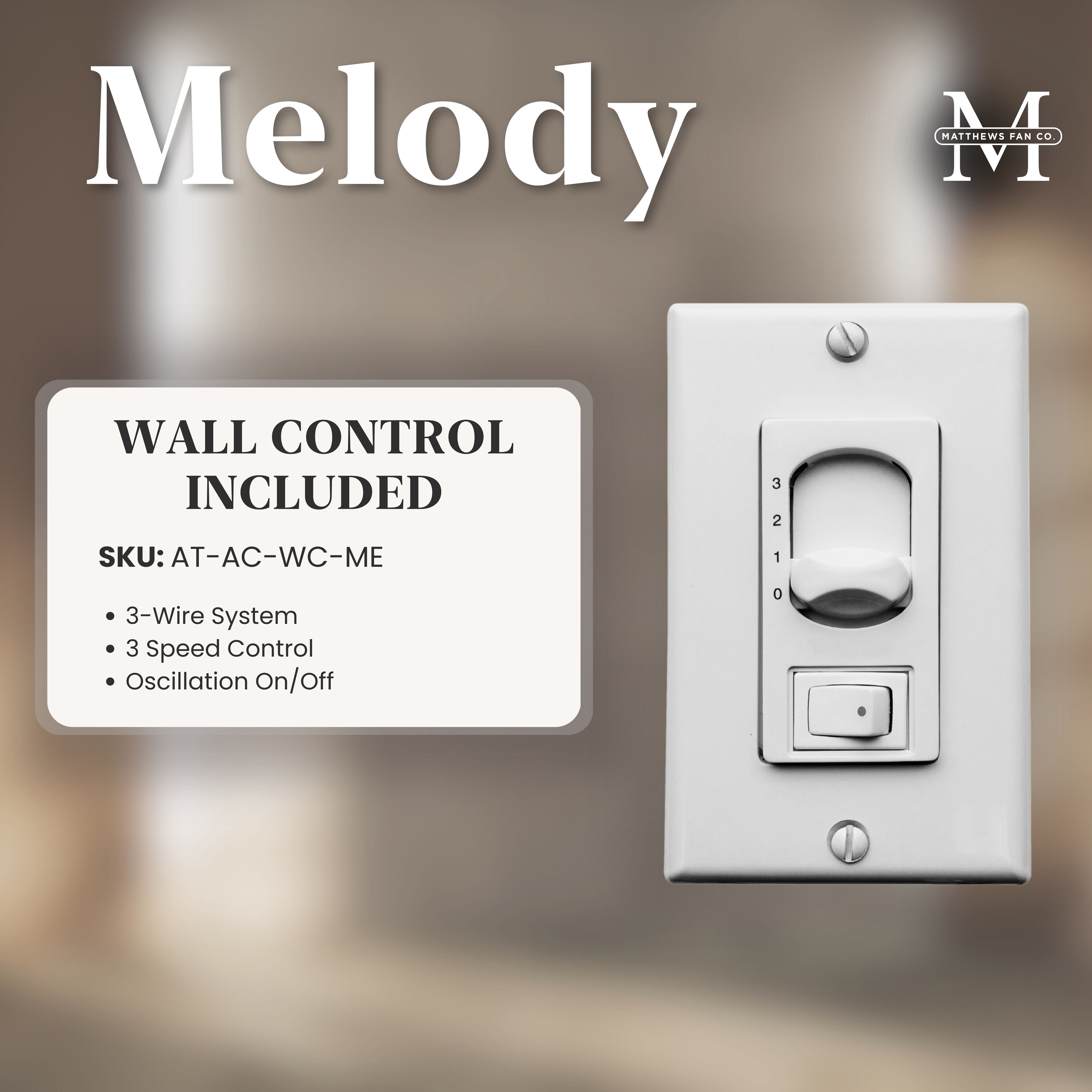 Atlas Melody 20 inch Textured Bronze Oscillating Wall Fan, Atlas