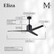 Atlas Eliza 56 inch Matte Black Ceiling Fan, Paddle Fan