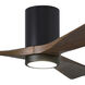 Atlas Irene-3HLK 42 inch Matte Black with Walnut Tone Blades Ceiling Mount Paddle Fan, Flush Mounted