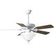 Atlas America 42 inch Gloss White with Reversible White/Light Oak Wood Tone Blades Ceiling Fan, Atlas