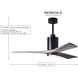 Atlas Patricia-3 52 inch Gloss White with Matte Black Blades Ceiling Fan, Atlas
