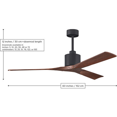 Atlas Nan 60 inch Matte White with Barn Wood tone Blades Ceiling Fan