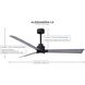 Atlas Alessandra-LK 56 inch Matte Black Indoor/Outdoor Ceiling Fan