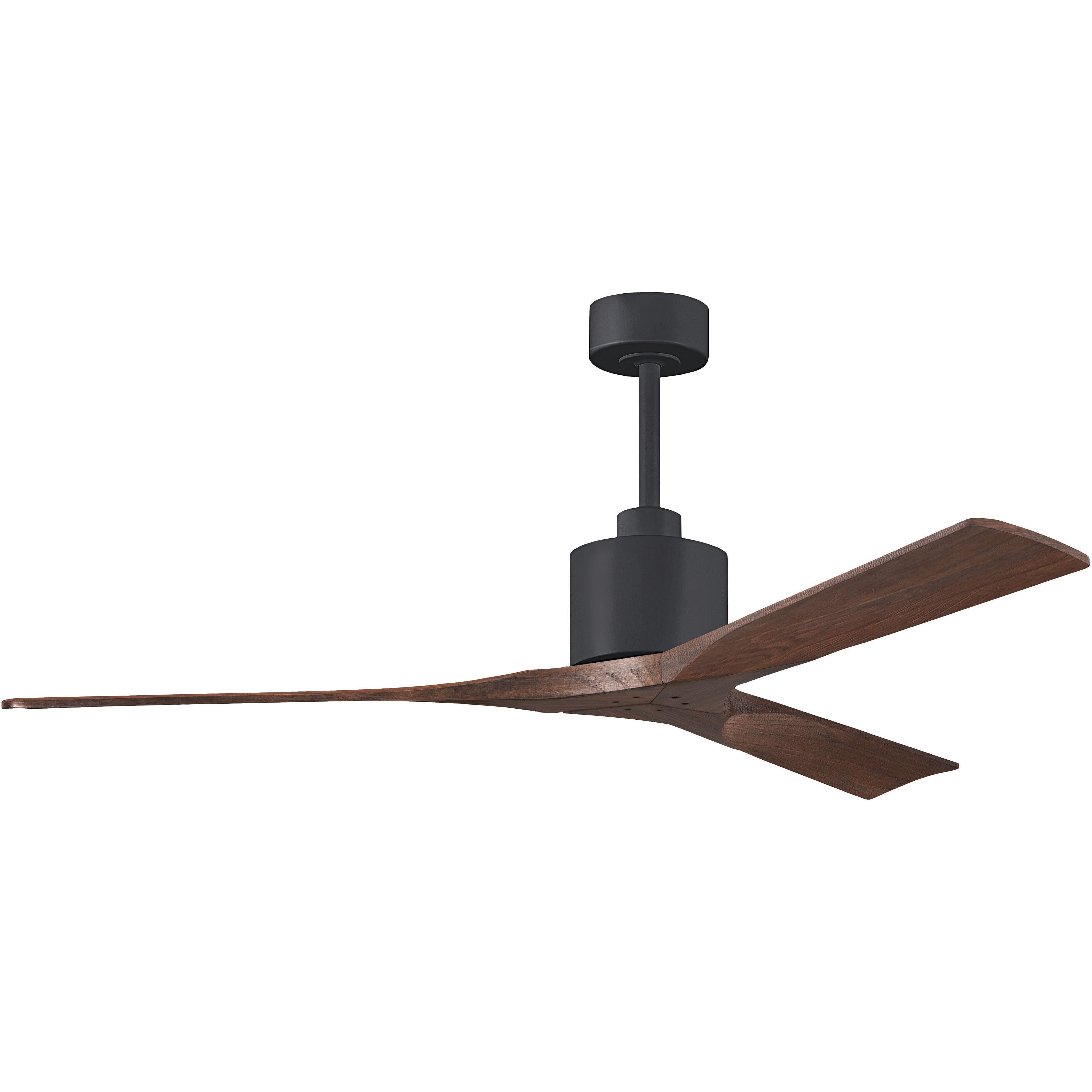 Atlas Nan 60 inch Matte Black with Walnut Tone Blades Ceiling Fan