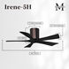 Atlas Irene-5H 42 inch Brushed Bronze with Matte Black Blades Flush Mount Paddle Fan, Flush Mounted