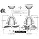 Atlas Diane 16 inch Brushed Nickel with Mahogany Tone Blades Ceiling Fan, Atlas