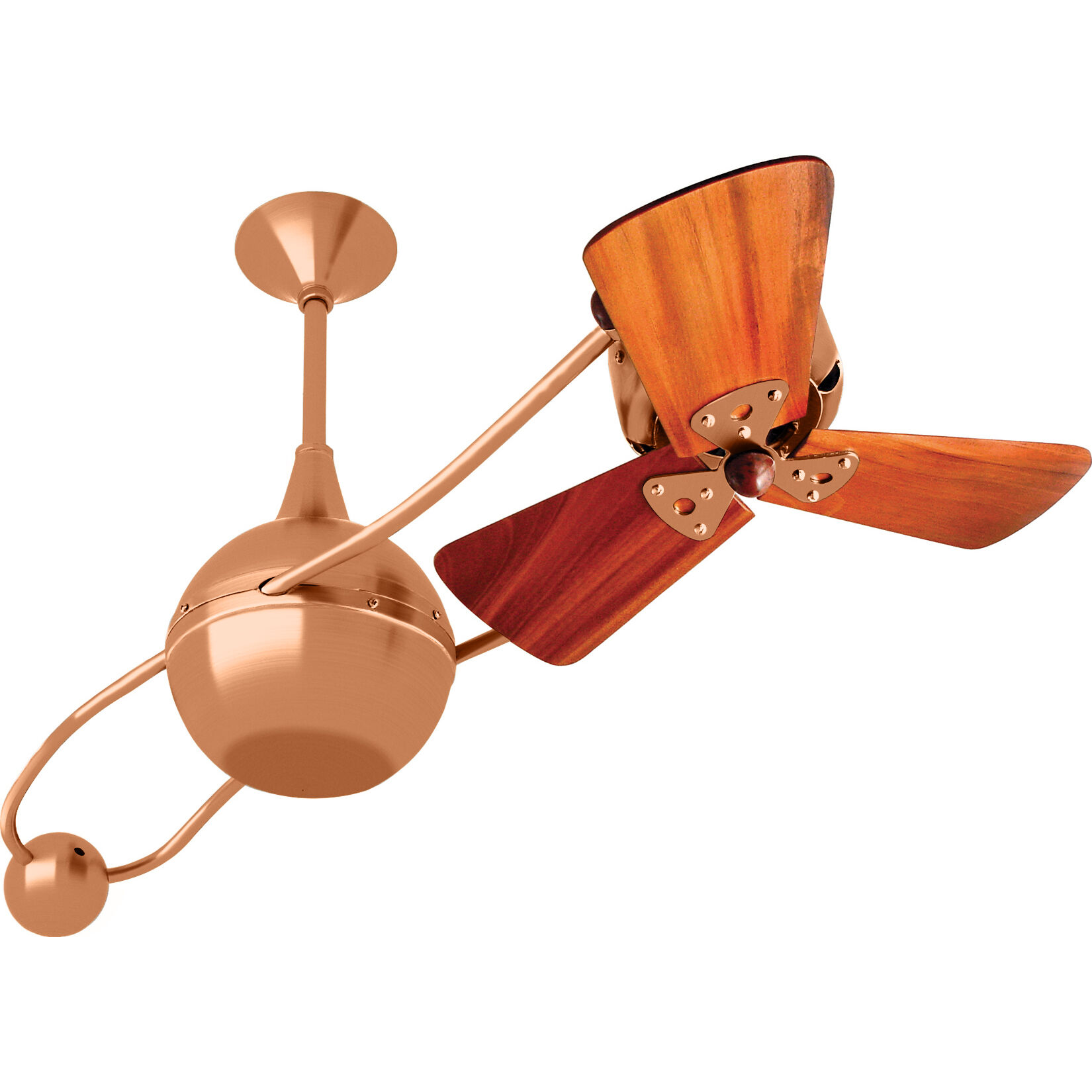 Matthews-Gerbar Brisa 2000 16 inch Brushed Copper with Solid Mahogany Wood Blades Rotational Ceiling Fan, Matthews-Gerbar