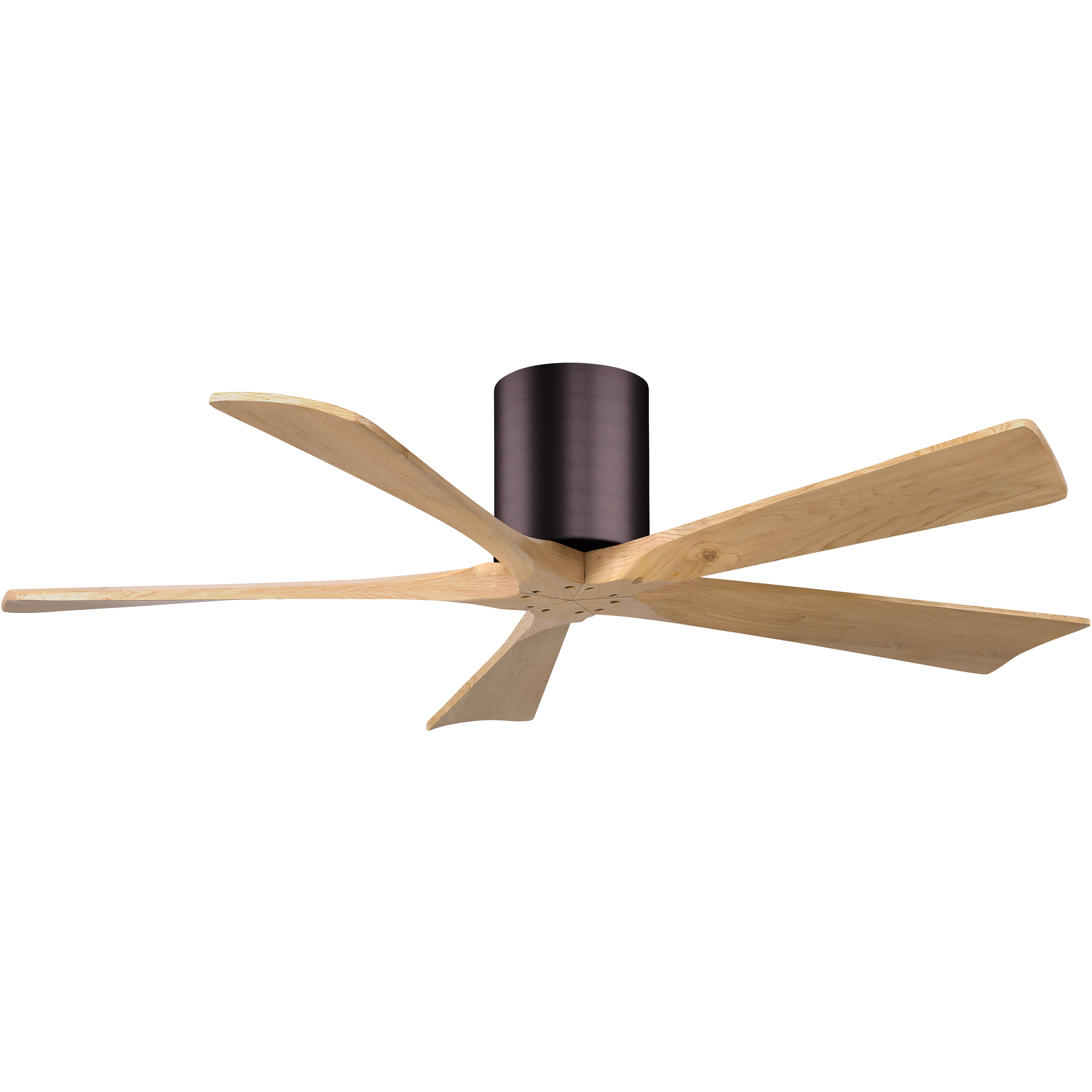 Atlas Irene-5H 52 inch Brushed Bronze with Light Maple Tone Blades Flush Mount Paddle Fan