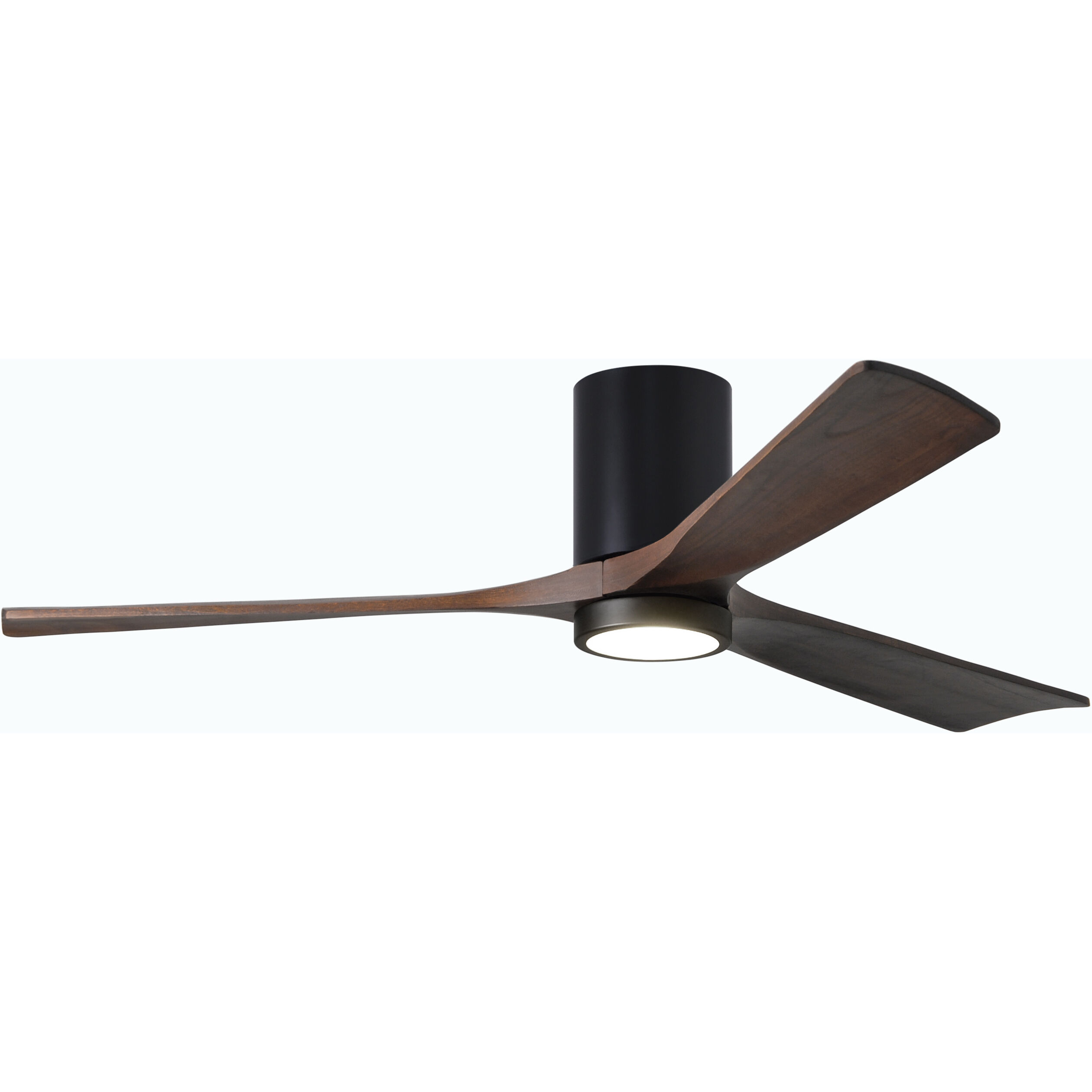 Atlas Irene-3HLK 60 inch Matte Black with Walnut Tone Blades Flush Mount Paddle Fan, Flush Mounted